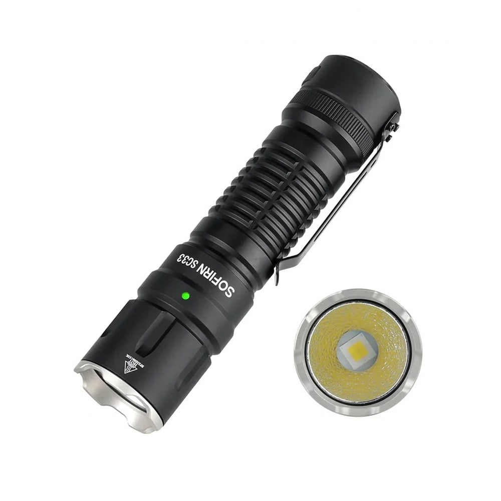 Krachtige Tactische LED Zaklamp 5200 Lumen – USB-C Oplaadbaar, IP68 Waterdicht & 21700 Batterij – Compact Aluminium Outdoor Zaklamp