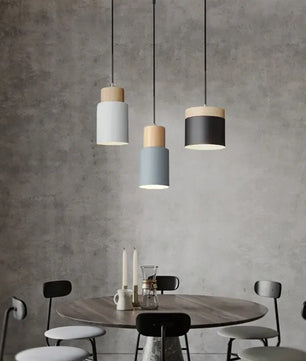 Nordic Moderne LED Hanglamp – Aluminium & Hout Plafondlamp voor Keuken, Bar & Woonkamer