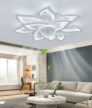 Moderne LED Plafondventilator – Slimme Ventilatorlamp met Dimbare Verlichting, App en Afstandsbediening, Stille DC-Motor en 6 Snelheden voor Woonkamer en Slaapkamer