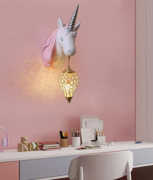 Eenhoorn Wandlamp – Schattige Nordic Wandverlichting voor Kinderkamer en Slaapkamer