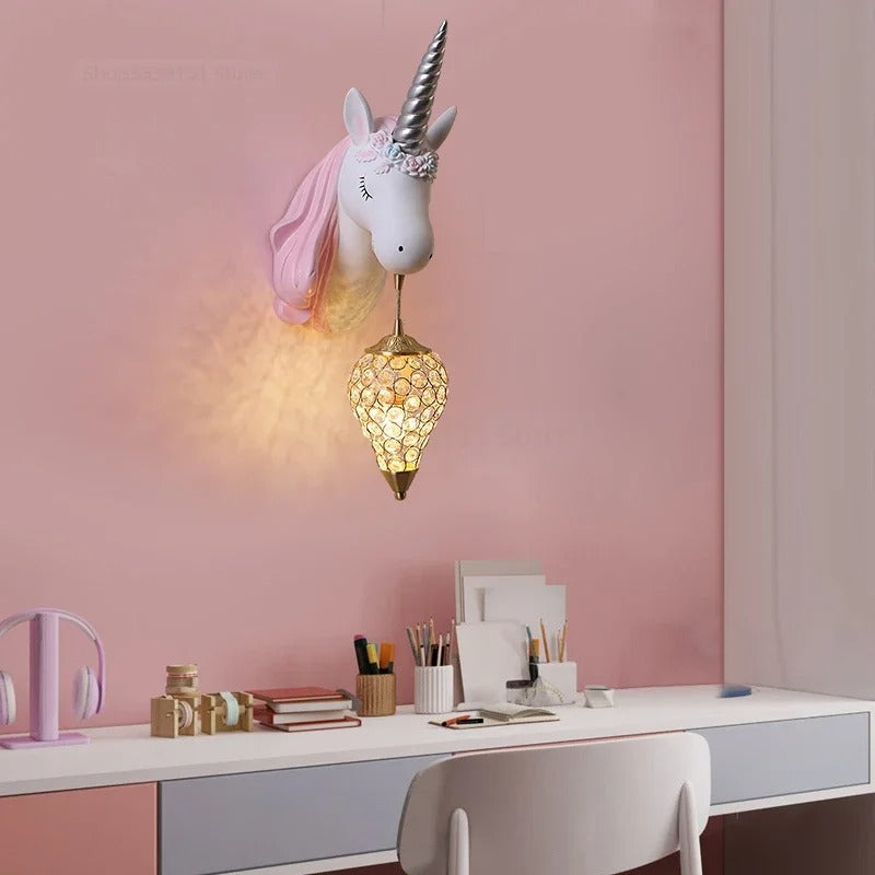 Eenhoorn Wandlamp – Schattige Nordic Wandverlichting voor Kinderkamer en Slaapkamer