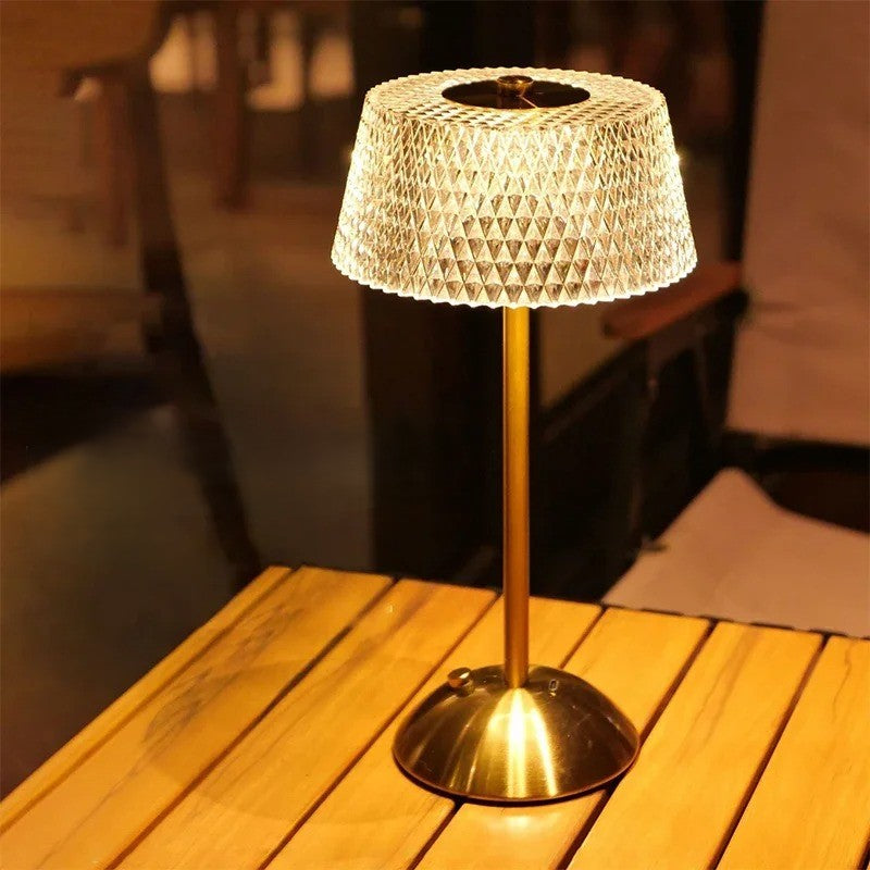 Oplaadbaar LED Nachtlampje met Touch Bediening – Moderne Glazen Tafellamp met 3 Lichtkleuren en USB Opladen