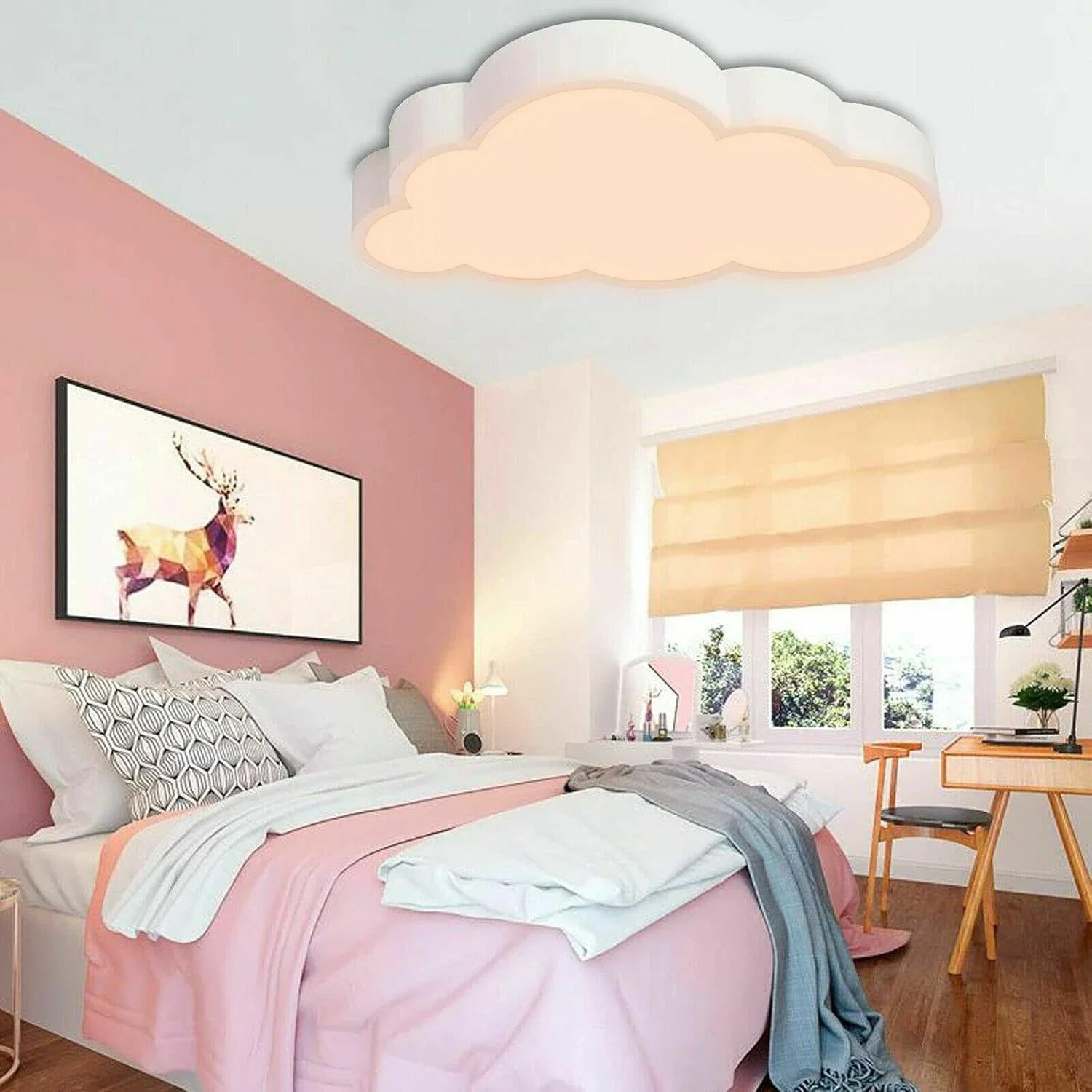 Wolkvormige LED Plafondlamp – 36W Warm Wit 3000K – Acryl Design Plafondverlichting voor Slaapkamer, Kinderkamer en Woonkamer
