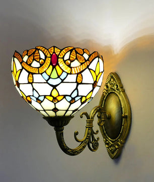 Tiffany Stijl Wandlamp – Glas-in-Lood Wandverlichting – Vintage Klassiek Design – E27 – Voor Woonkamer, Slaapkamer en Hal