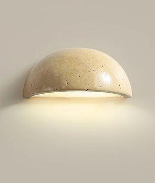 Halfronde Wandlamp van Natuursteen – Nordic Wabi-Sabi Design voor Woonkamer en Slaapkamer
