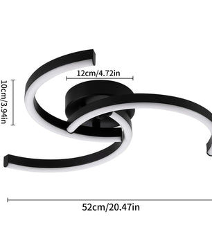 Moderne LED Plafondlamp – Spiraalvormig Design 52 cm met Warm Wit Licht 24W voor Woonkamer en Slaapkamer