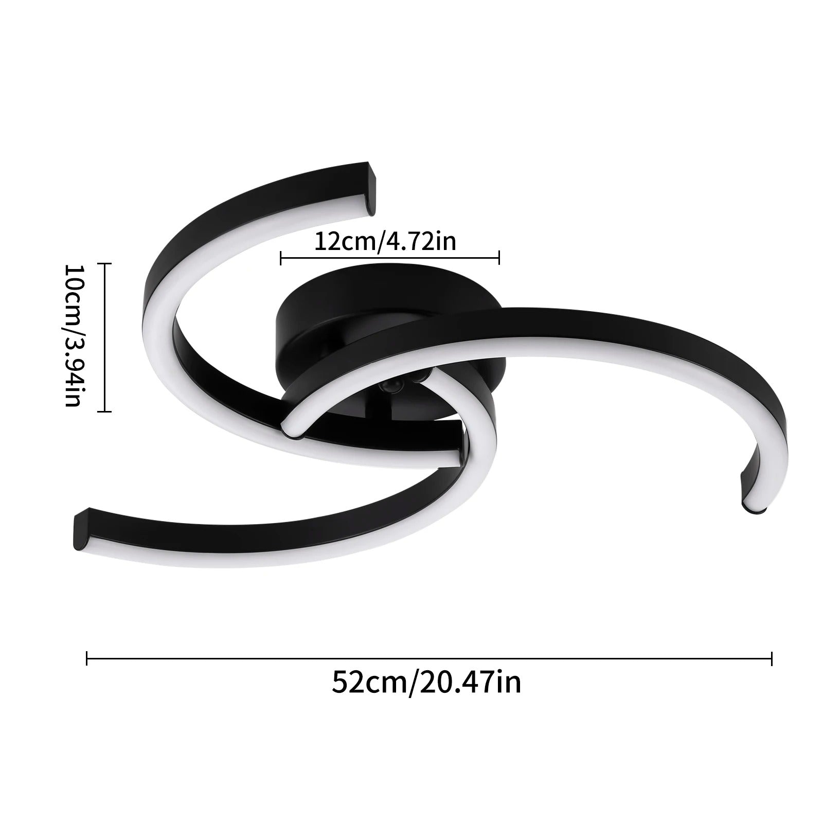 Moderne LED Plafondlamp – Spiraalvormig Design 52 cm met Warm Wit Licht 24W voor Woonkamer en Slaapkamer
