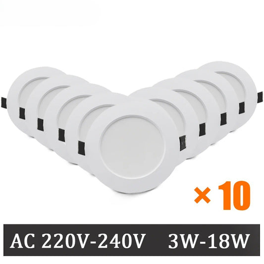 Set van 10 LED Inbouw Downlights – Ronde Plafondspots 220V met SMD2835 LED – Energiezuinige Verzonken LED Spots voor Binnen