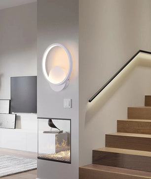Moderne Ronde LED Wandlamp – 12W Warm Wit 3000K – Acryl en Aluminium Design voor Woonkamer en Slaapkamer