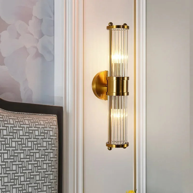 Luxe Kristallen Wandlamp – Modern Design met Gouden Afwerking – E14 Wandverlichting voor Binnen