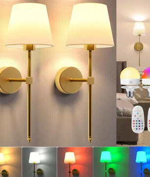 Draadloze LED Wandlamp – Oplaadbare Wandverlichting met Afstandsbediening, Dimbaar en 10 Lichtkleuren