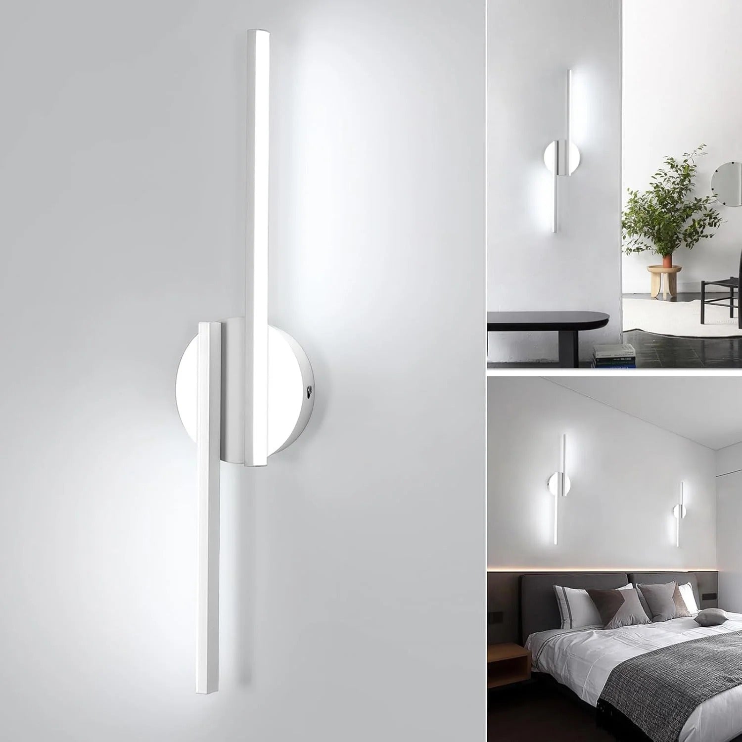 Moderne LED Wandlamp – 55 cm Lineair Design – 22W 2475 Lumen – Koel Wit 6500K – Wit – Voor Woonkamer en Kantoor