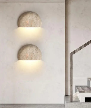 Wabi-Sabi Steen Wandlamp – Retro & Sfeervolle Muurverlichting, Minimalistisch Design
