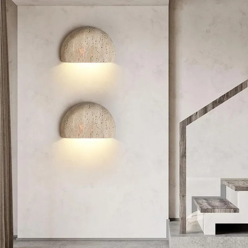 Wabi-Sabi Steen Wandlamp – Retro & Sfeervolle Muurverlichting, Minimalistisch Design