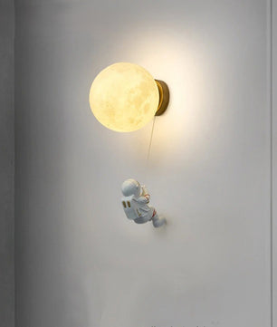 Astronaut Wandlamp – Creatieve Maan LED Verlichting voor Kinderkamer en Slaapkamer