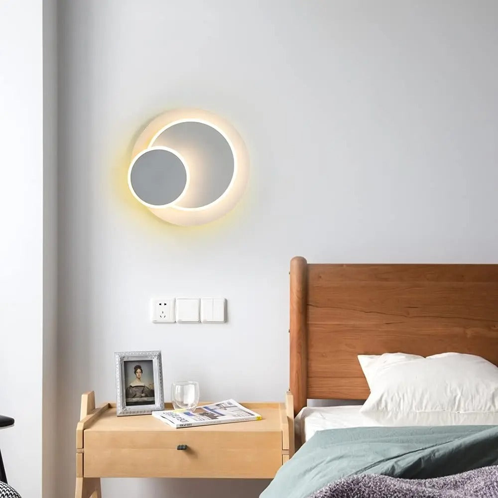 Moderne LED Wandlamp 15W – 3-in-1 Eclipse Design – 350° Draaibaar – Warm Wit Binnenverlichting