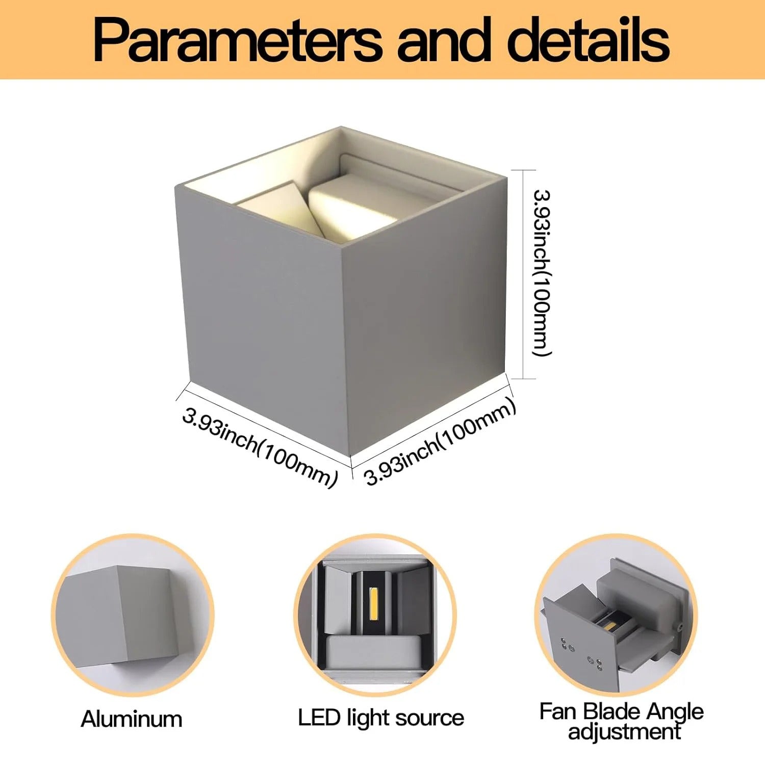 Set van 2 LED Wandlampen – Moderne Aluminium Wandverlichting Binnen en Buiten – 6W 6500K Koel Wit voor Woonkamer, Hal & Balkon