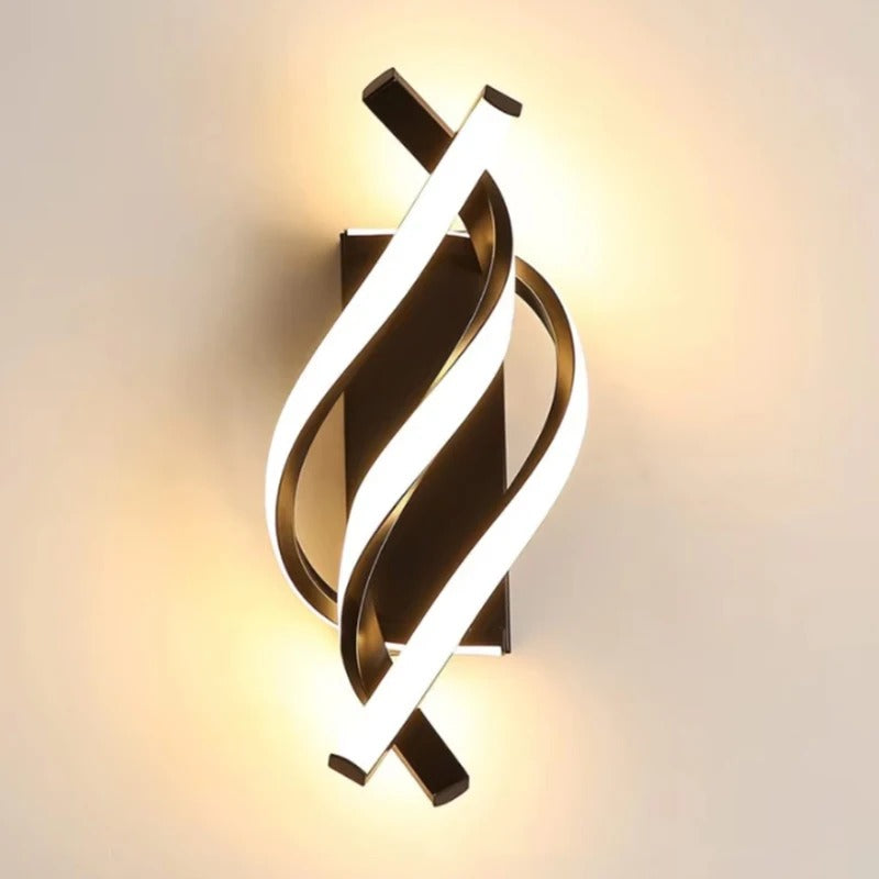 Gebogen LED Wandlamp – Spiraal Design van Aluminium & Siliconen, Modern en Sfeervol