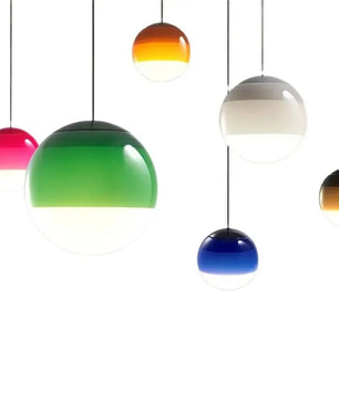 Nordic Kleurrijke Glazen Bol Hanglamp – Moderne LED Plafondlamp voor Eetkamer, Slaapkamer & Café