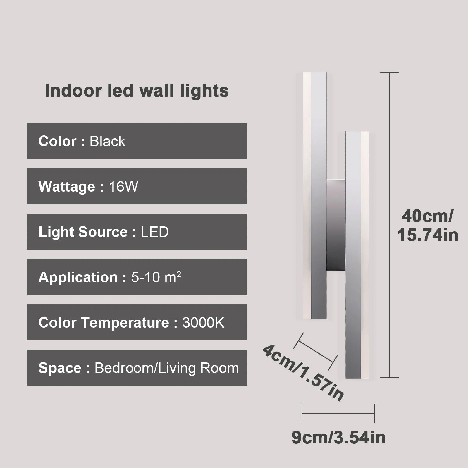 Moderne LED Wandlamp – 16W Parallel Design – Warm Wit 3000K – Wit Metaal – Voor Gang, Hal en Slaapkamer