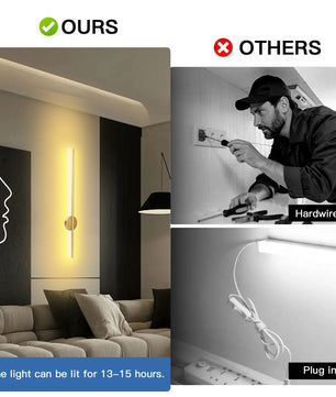 Draadloze LED Wandlamp 50 cm – Magnetische Wandverlichting met Afstandsbediening – Moderne Oplaadbare Wandlamp voor Slaapkamer en Woonkamer