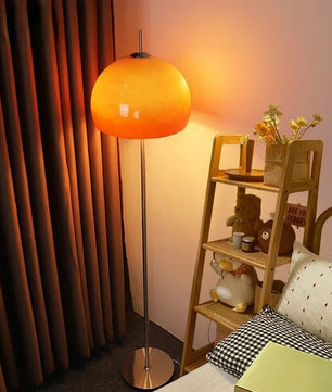 Bauhaus Retro Glazen Tafellamp – Paddenstoel Lamp met Oranje Gradiënt – Decoratieve Sfeerlamp voor Woonkamer en Slaapkamer