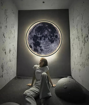 3D LED Maan Wandlamp – Realistische Maanlamp met Afstandsbediening – Decoratieve Muurlamp voor Woonkamer & Slaapkamer