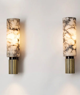 Moderne Marmeren Wandlamp – Natuurlijk Marmer met LED Verlichting – Luxe Design Wandlamp voor Woonkamer en Slaapkamer