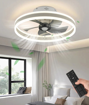 Moderne LED Plafondventilator – 50W Dimbare Plafondlamp met Afstandsbediening – Stille Ventilator Ø50 cm voor Woonkamer en Slaapkamer