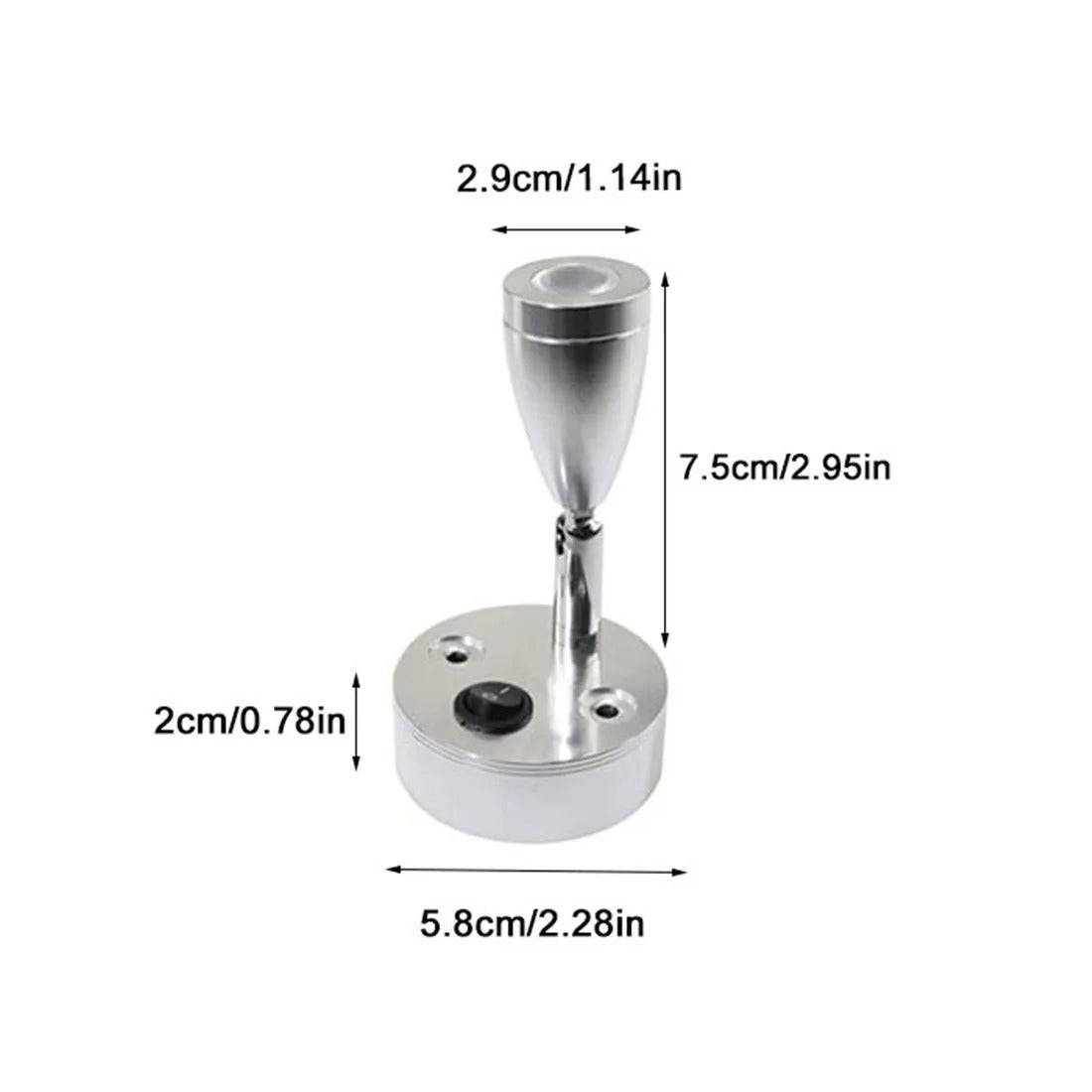 12V LED Leeslamp voor Camper, Caravan, Boot & Vrachtwagen – Aluminium Wandlamp, Warm/Koud Wit, 3W