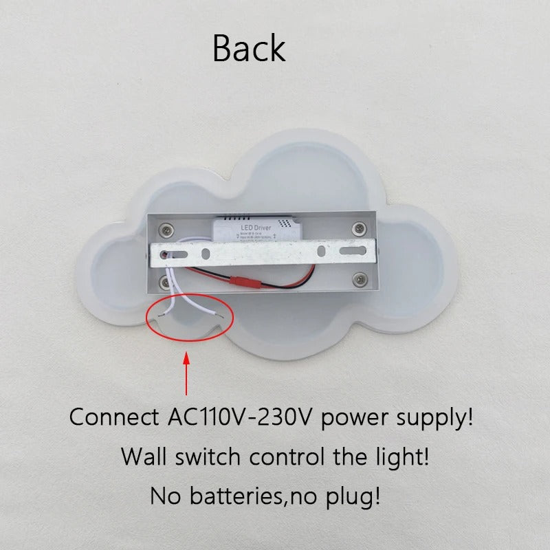 Wolk LED Wandlamp – Dimbare Wandverlichting met Speels Design voor Babykamer en Slaapkamer