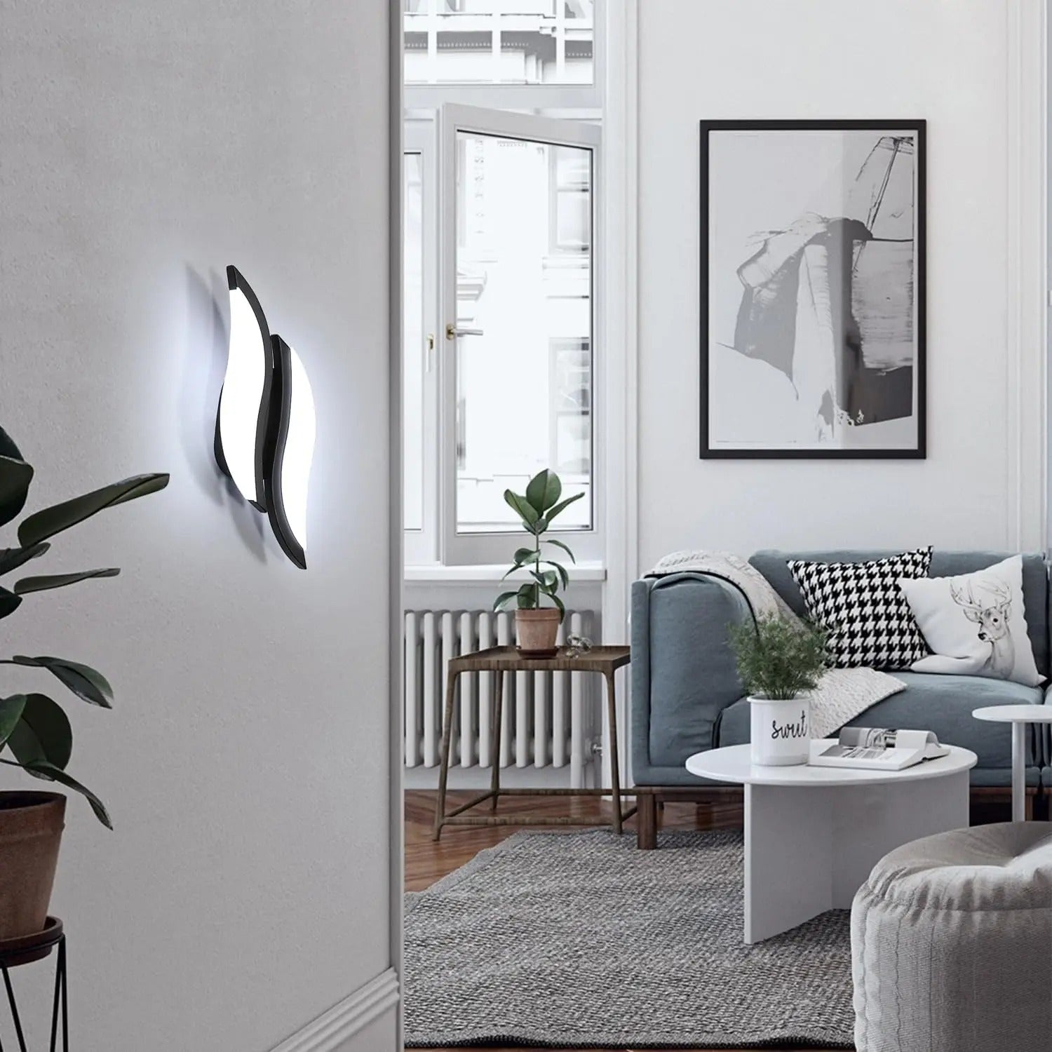 Moderne LED Wandlamp 89 cm – S-Vormig Design – Aluminium en Acryl Wandverlichting 27W 6500K voor Woonkamer & Hal