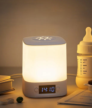 Oplaadbare LED Bureaulamp met Klok – Touch Nachtlamp met Timer en 3 Lichtkleuren voor Slaapkamer en Kinderkamer
