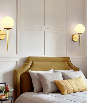 LED Glazen Bol Wandlamp – Metalen Design Wandverlichting in Goud of Zwart – Moderne Sfeerlamp voor Woonkamer en Slaapkamer