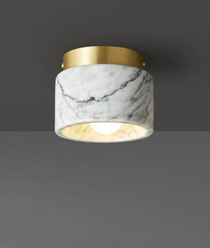 Ronde Marmeren LED Plafondlamp – Nordic Steen en Metaal – Opbouw Plafondverlichting met E27 voor Hal, Woonkamer en Slaapkamer