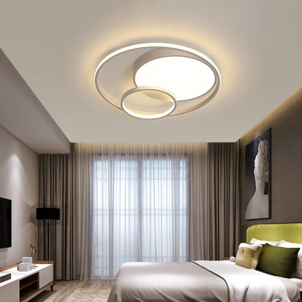 Moderne LED Plafondlamp – Ø48 cm Rond Design van Acryl en IJzer – 55W Dimbaar 3000K–6500K voor Woonkamer, Slaapkamer en Keuken