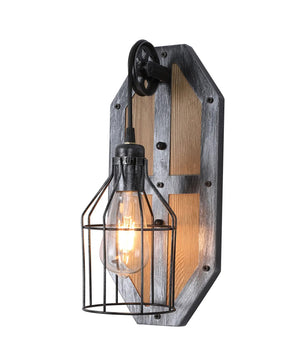 Vintage Wandlamp – Retro Steampunk Industrieel Design – Metaal en Hout – E27 Fitting – Voor Woonkamer, Keuken en Eetkamer
