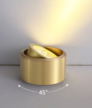 Koperen LED Plafondlamp – Verstelbare Opbouwspot van Massief Koper – Moderne LED Spotverlichting voor Gang, Woonkamer en Badkamer