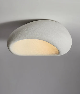 Nordic Wabi-Sabi LED Plafondlamp – Minimalistische Ronde Plafondverlichting van Hars