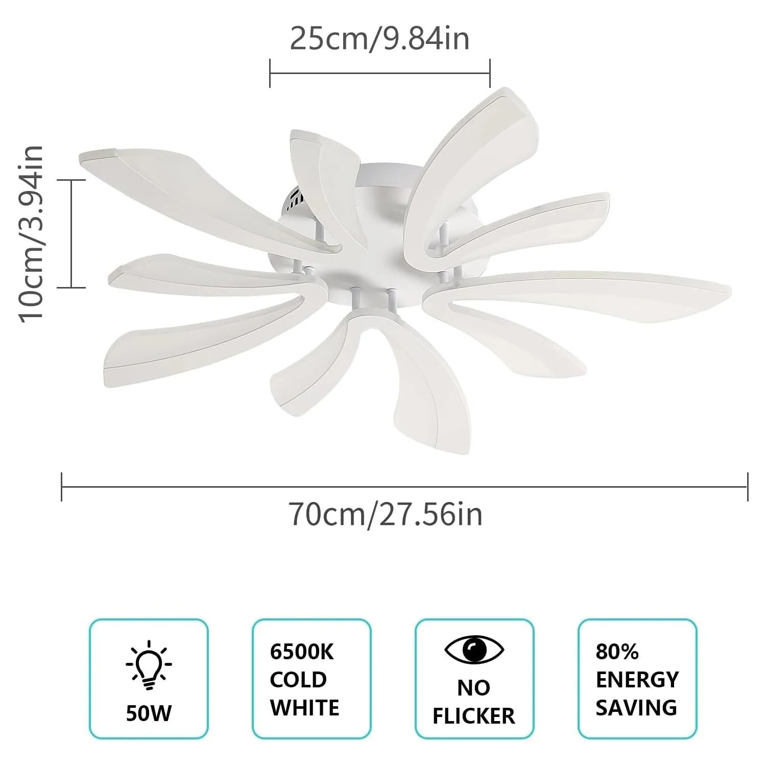 Moderne LED Plafondlamp 50W – V-Vormige 5-Kops Designlamp – Acryl – Neutraal of Koud Wit – 5625 Lumen