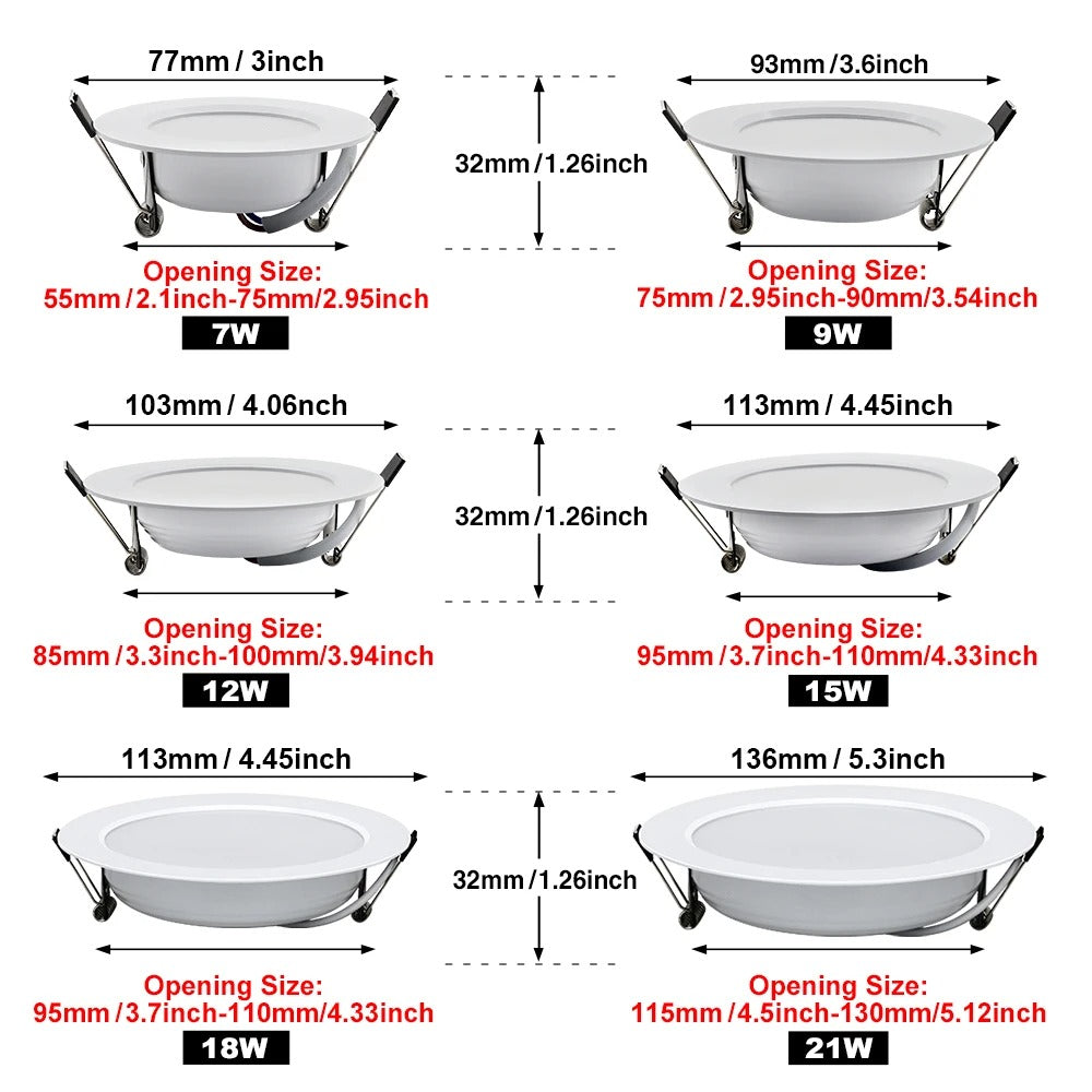 Set van 10 LED Inbouw Downlights – Ronde Plafondspots 220V met SMD2835 LED – Energiezuinige Verzonken LED Spots voor Binnen