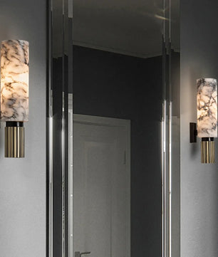 Moderne Marmeren Wandlamp – Natuurlijk Marmer met LED Verlichting – Luxe Design Wandlamp voor Woonkamer en Slaapkamer