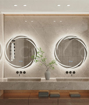 Ronde LED Badkamerspiegel met Anticondens en Backlight – Touchbediening, Geheugenfunctie & 3 Lichtkleuren – Moderne Wandspiegel voor Badkamer