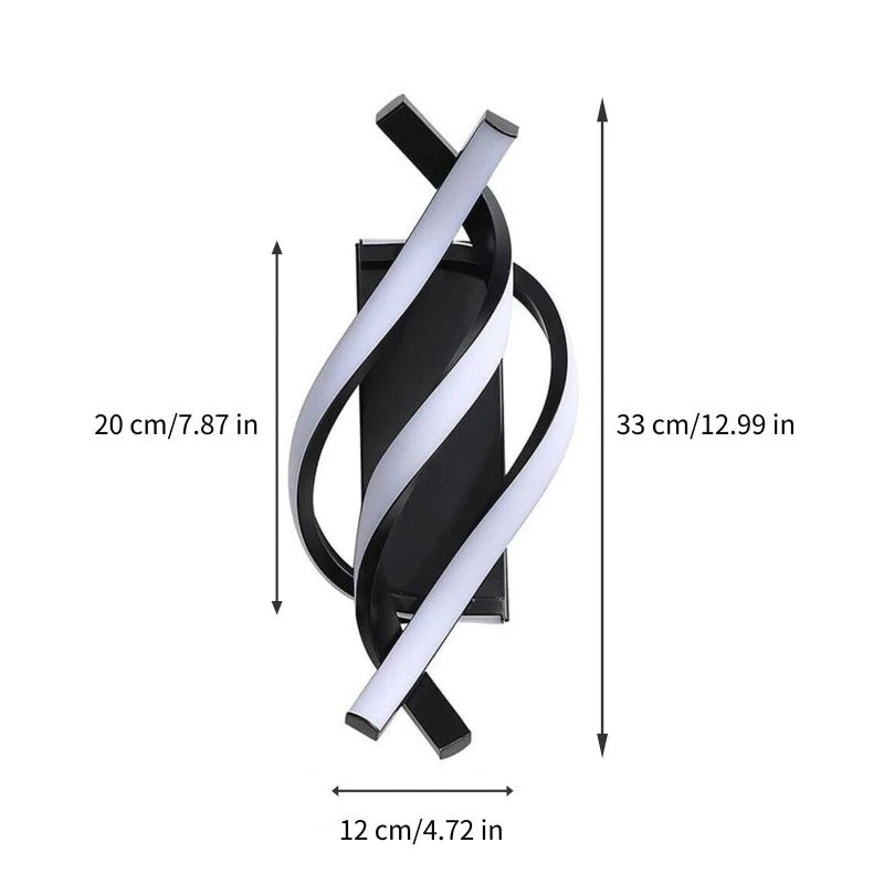 Gebogen LED Wandlamp – Spiraal Design van Aluminium & Siliconen, Modern en Sfeervol