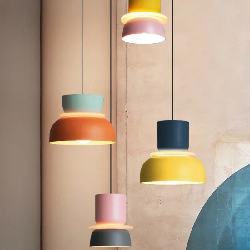 Moderne Macaron LED Hanglamp – Kleurrijke Plafondlamp voor Eetkamer, Slaapkamer & Café