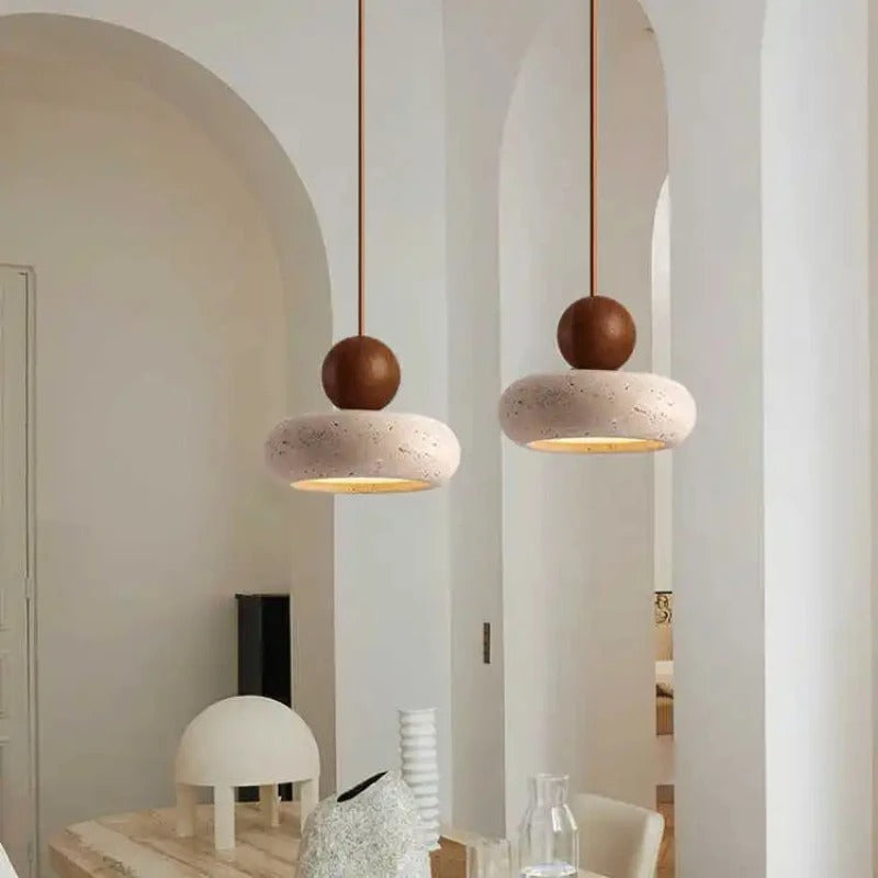 Vintage Hanglamp met Gele Agaatsteen – Unieke Sfeerverlichting voor Slaapkamer, Eetkamer & Restaurant