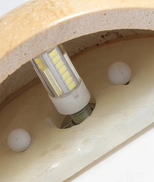 Halfronde Wandlamp van Natuursteen – Nordic Wabi-Sabi Design voor Woonkamer en Slaapkamer