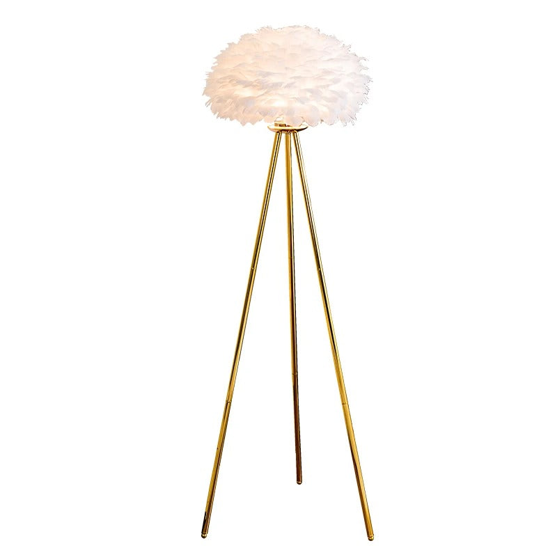Veren Vloerlamp met Ganzenveren – Luxe Staande Lamp E27 – Zachte Romantische Sfeerverlichting voor Woonkamer en Slaapkamer