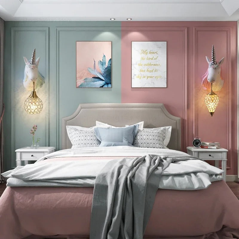 Eenhoorn Wandlamp – Schattige Nordic Wandverlichting voor Kinderkamer en Slaapkamer