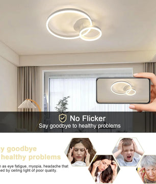 Moderne Ronde LED Plafondlamp – 42W LED Verlichting van Acryl en Aluminium voor Woonkamer, Keuken en Slaapkamer